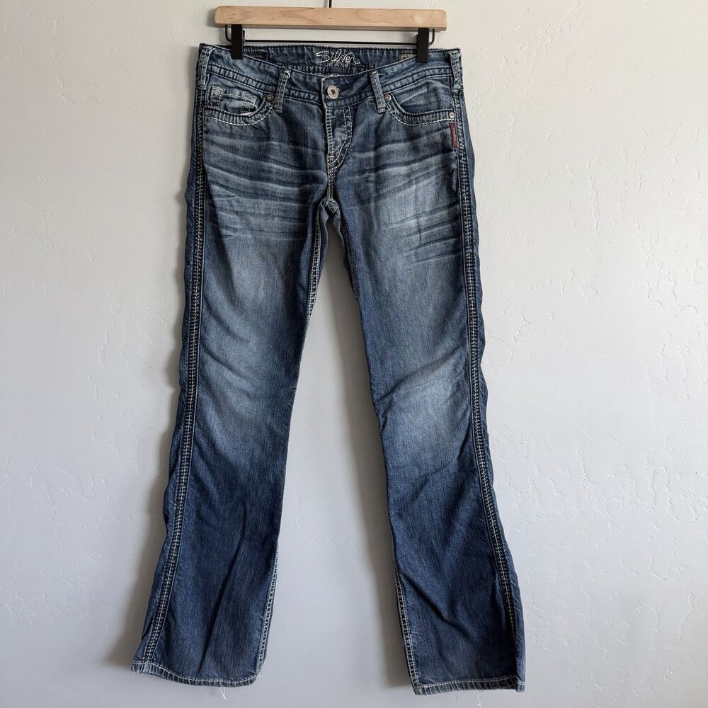 Silver Jeans Womens 29x33 Twisted Boot Cut Frayed Low Rise Y2K Denim Stretch